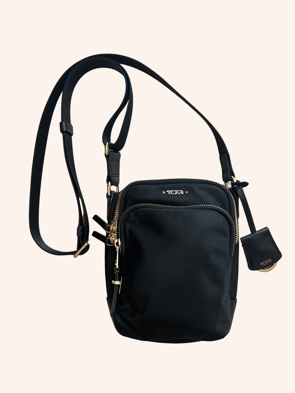 TUMI Voyageur Ruma Nylon Crossbody Bag - Black & Gold Hardware